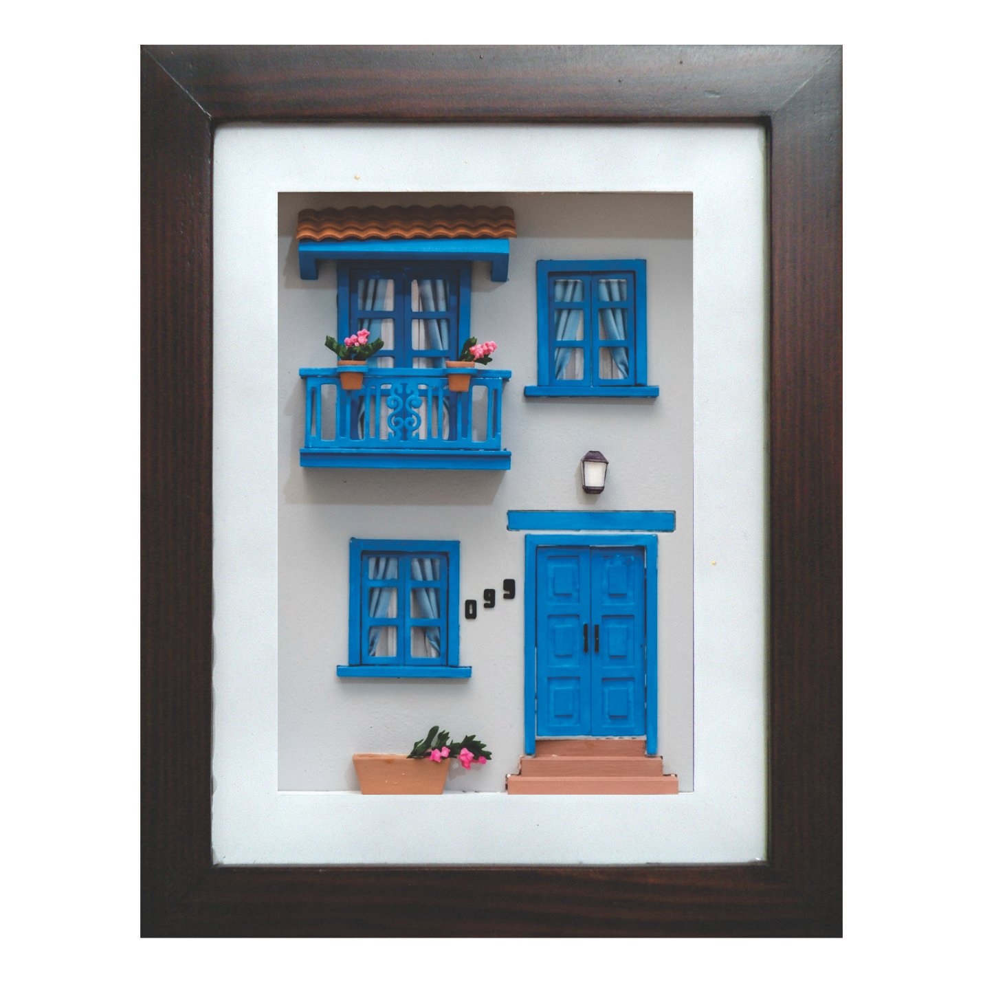 Cuadro de mini fachada Casa pueblito gris