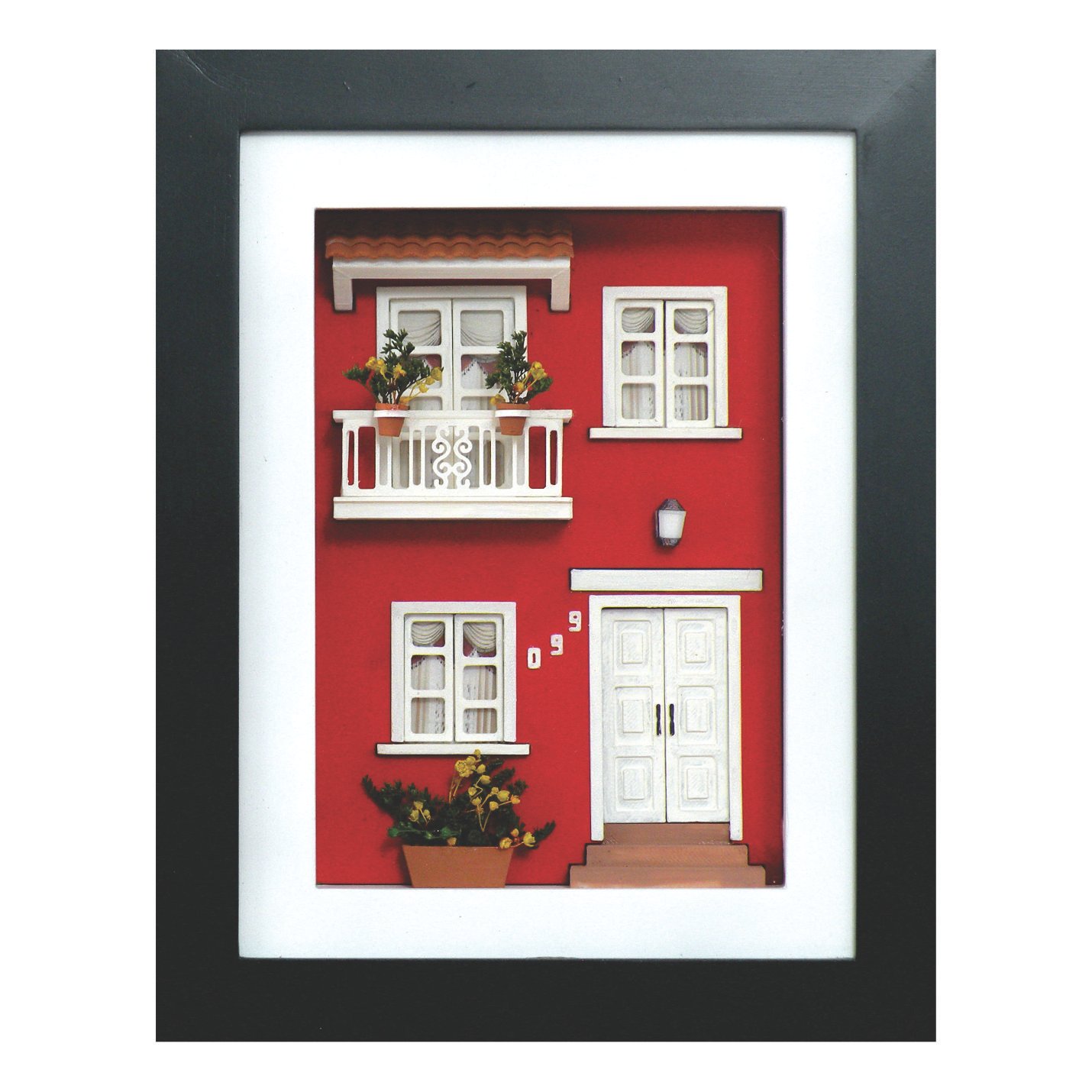 Cuadro de mini fachada Casa pueblito guinda
