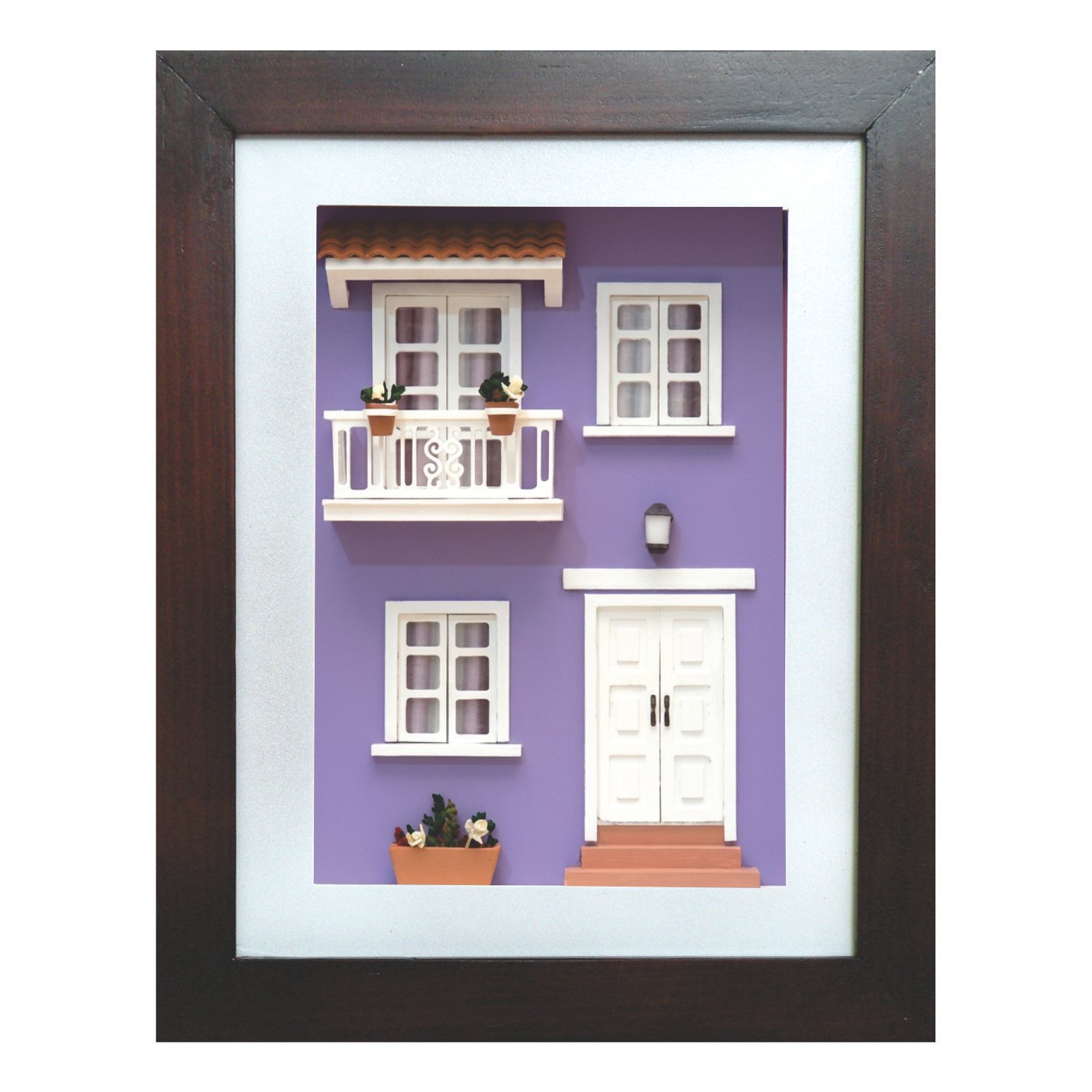 Cuadro de mini fachada Casa pueblito lila