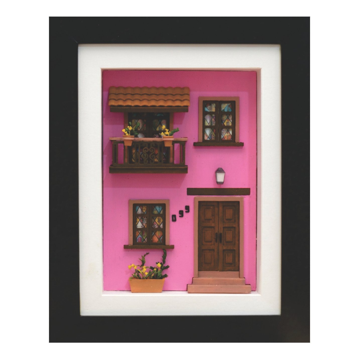 Cuadro de mini fachada Casa pueblito Rosa 2
