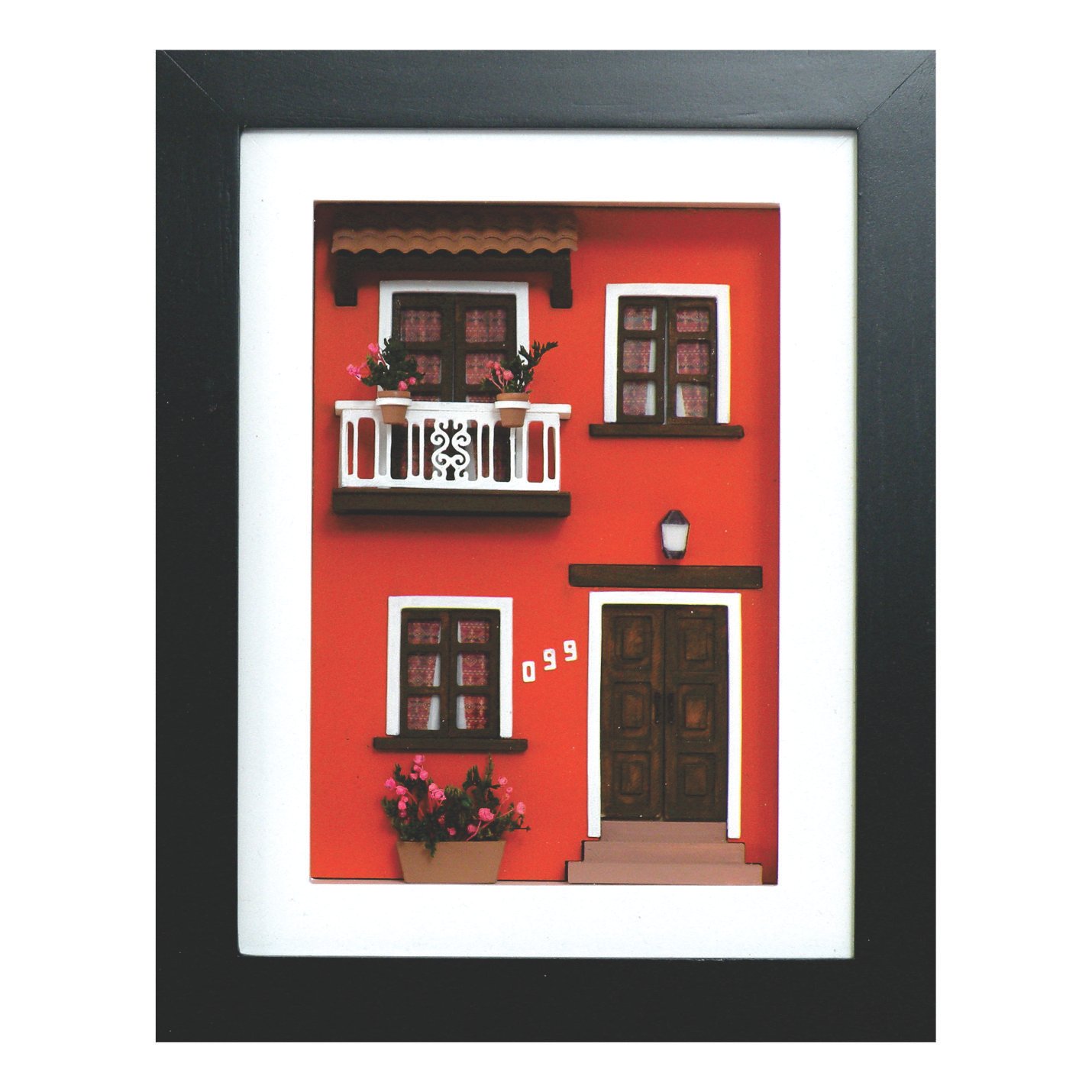 Cuadro de mini fachada Casa pueblito roja