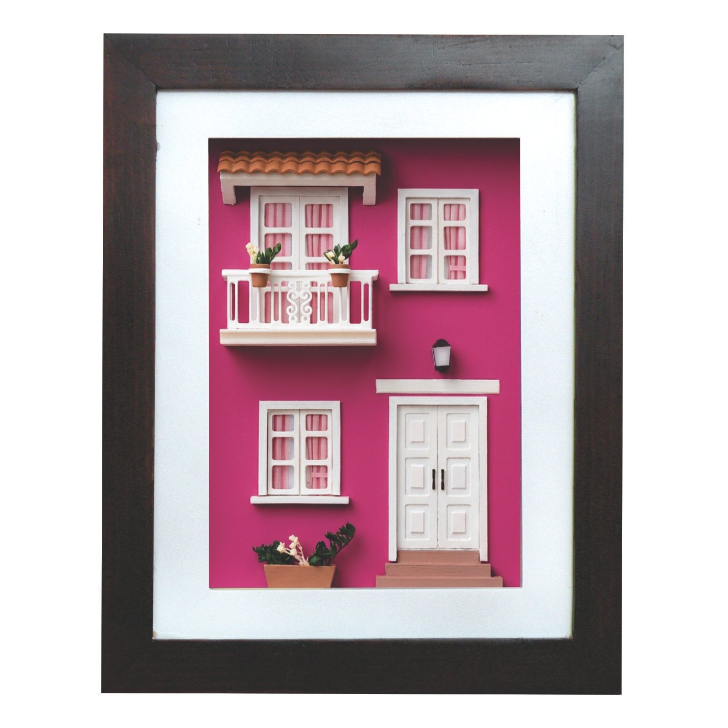 Cuadro de mini fachada Casa pueblito rosa