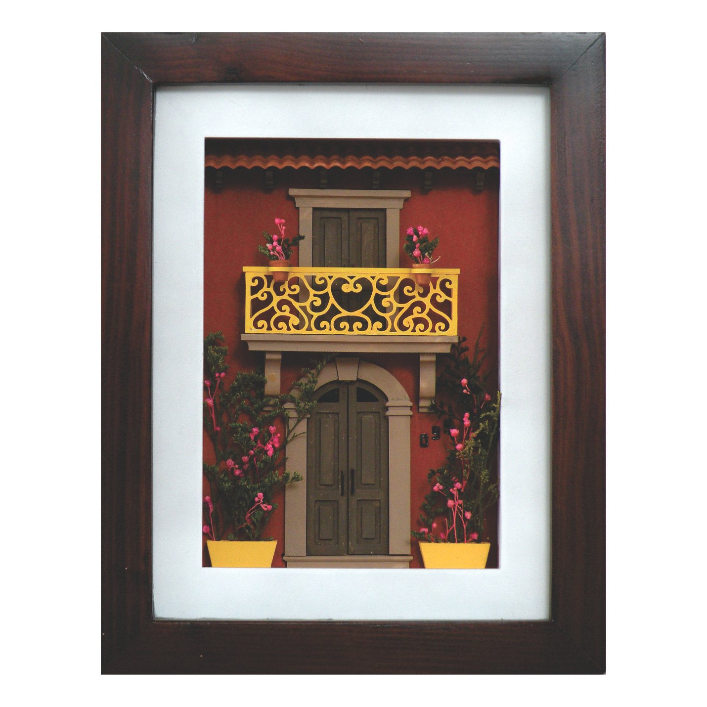 Cuadro de mini fachada Casa real guinda