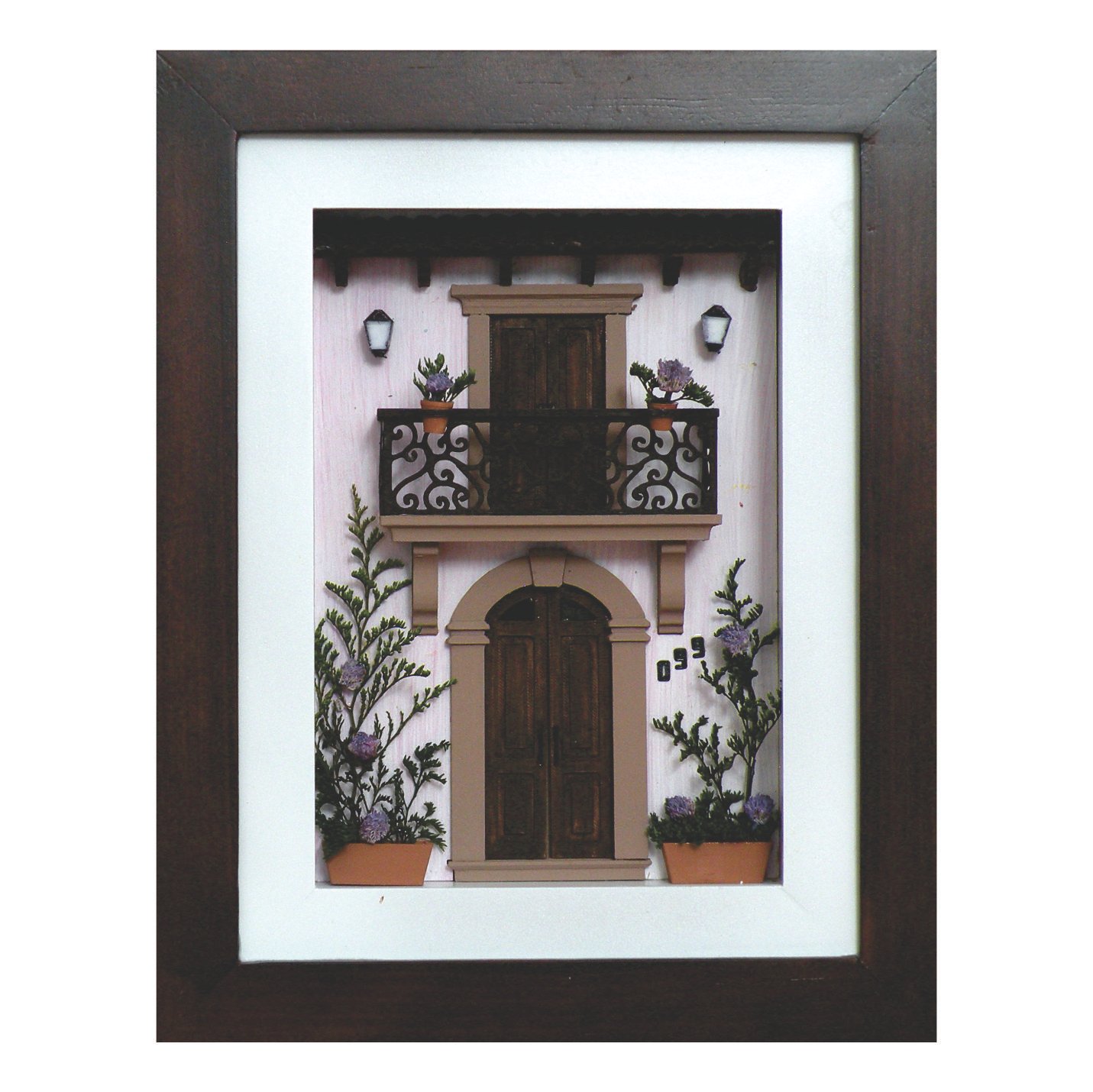 Cuadro de mini fachada Casa real lila