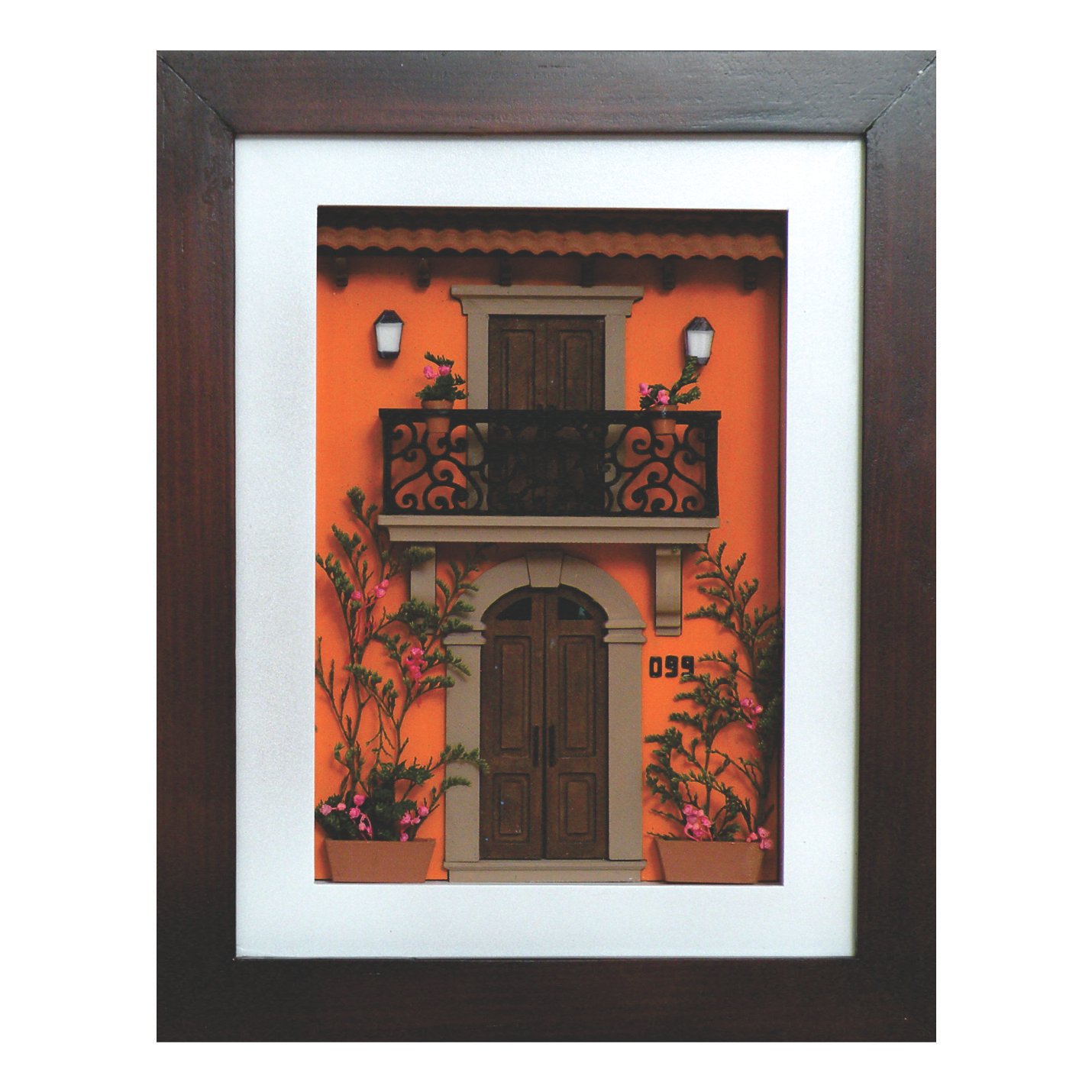 Cuadro de mini fachada Casa real naranja