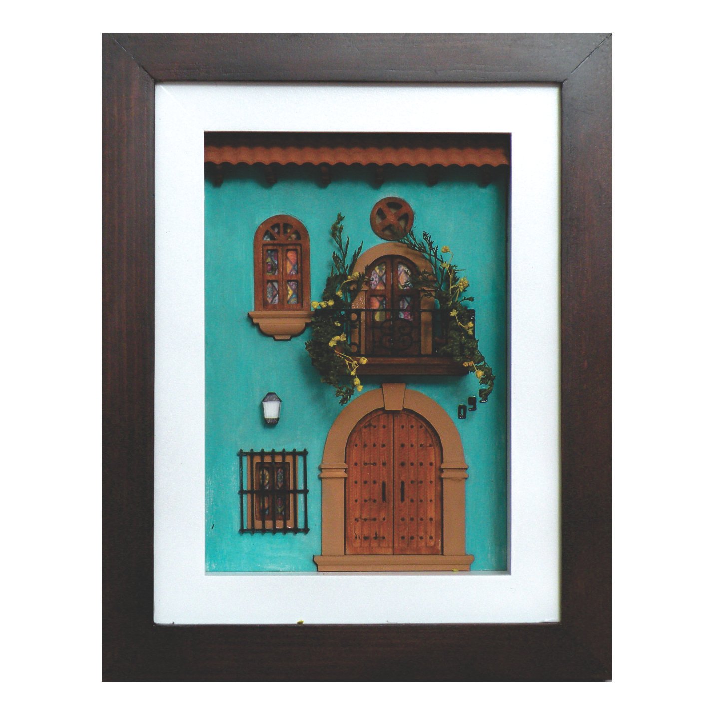 Cuadro de mini fachada Rincón mexicano jade