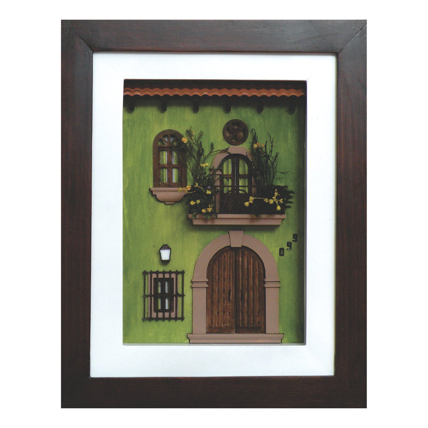 Cuadro de mini fachada Rincón mexicano verde