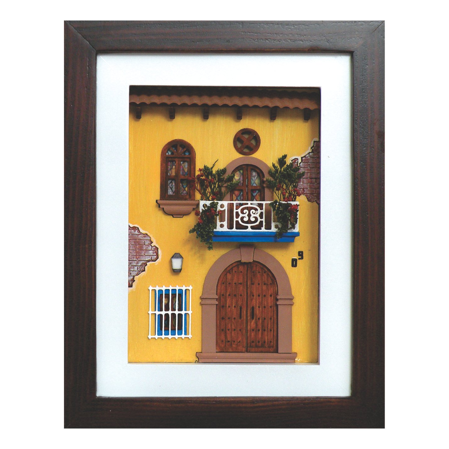Cuadro de mini fachada Villa amarilla