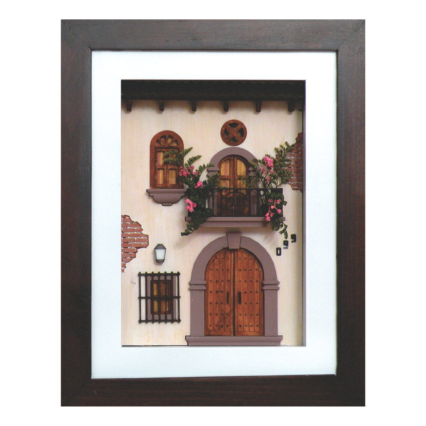 Cuadro de mini fachada Villa crema